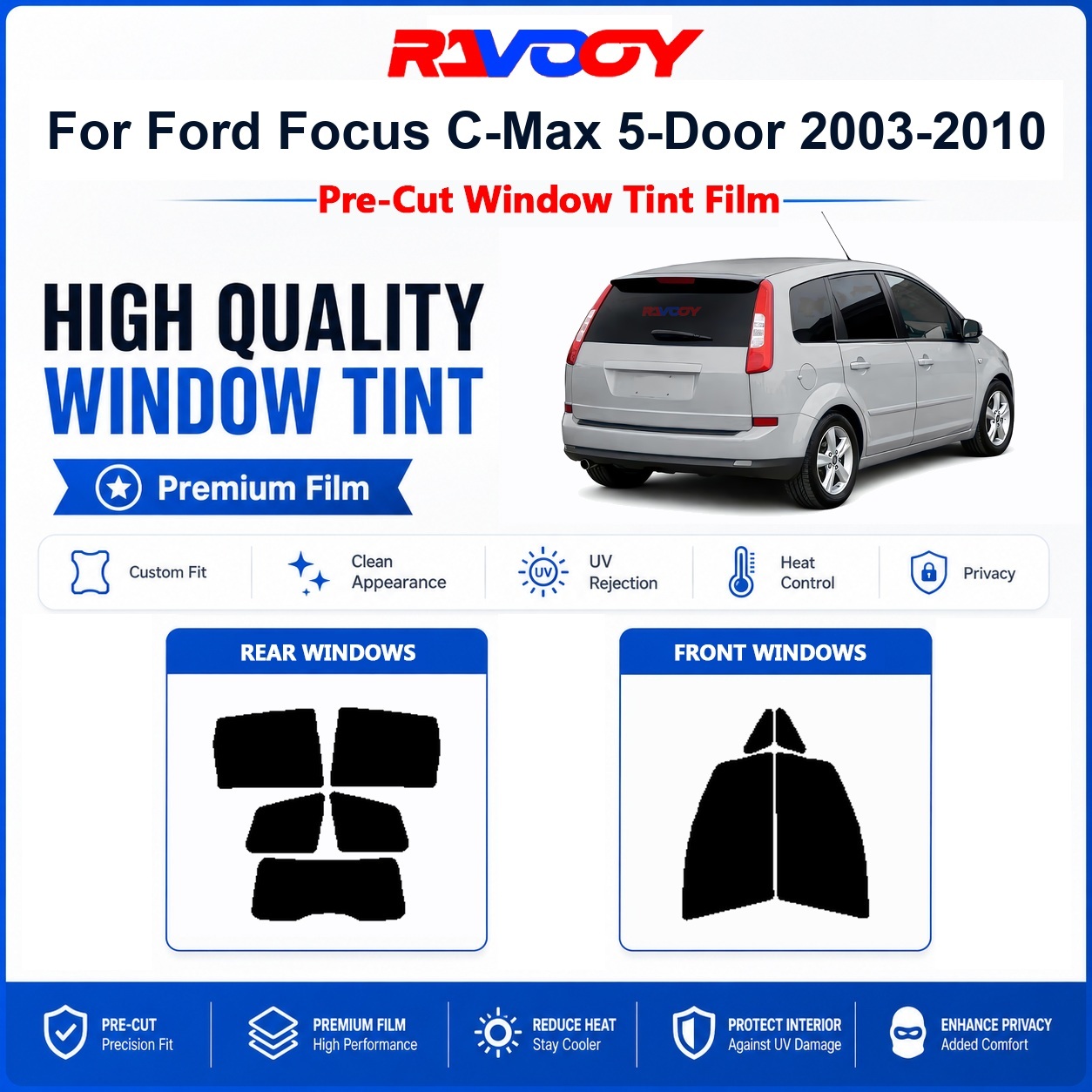Privacy Screen Protector - Premium Pre-Cut Window Tint For Ford